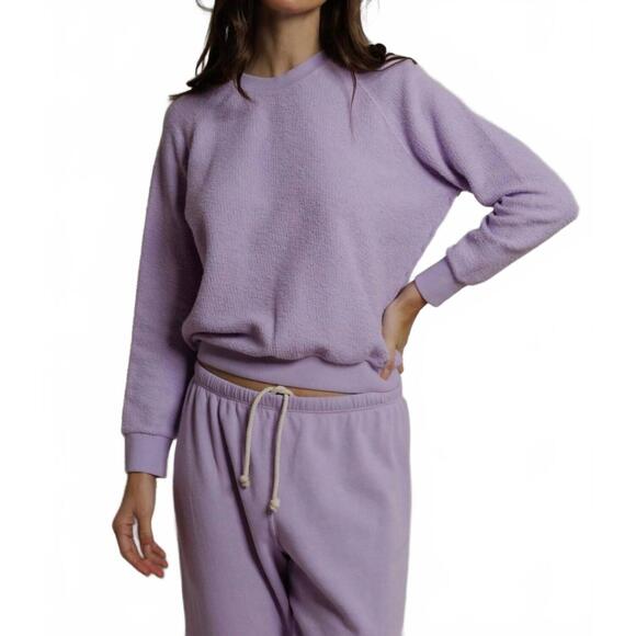 PERFECTWHITETEE Tops - NEW PERFECTWHITETEE ziggy reverse fleece crewneck sweatshirt in ultraviolet